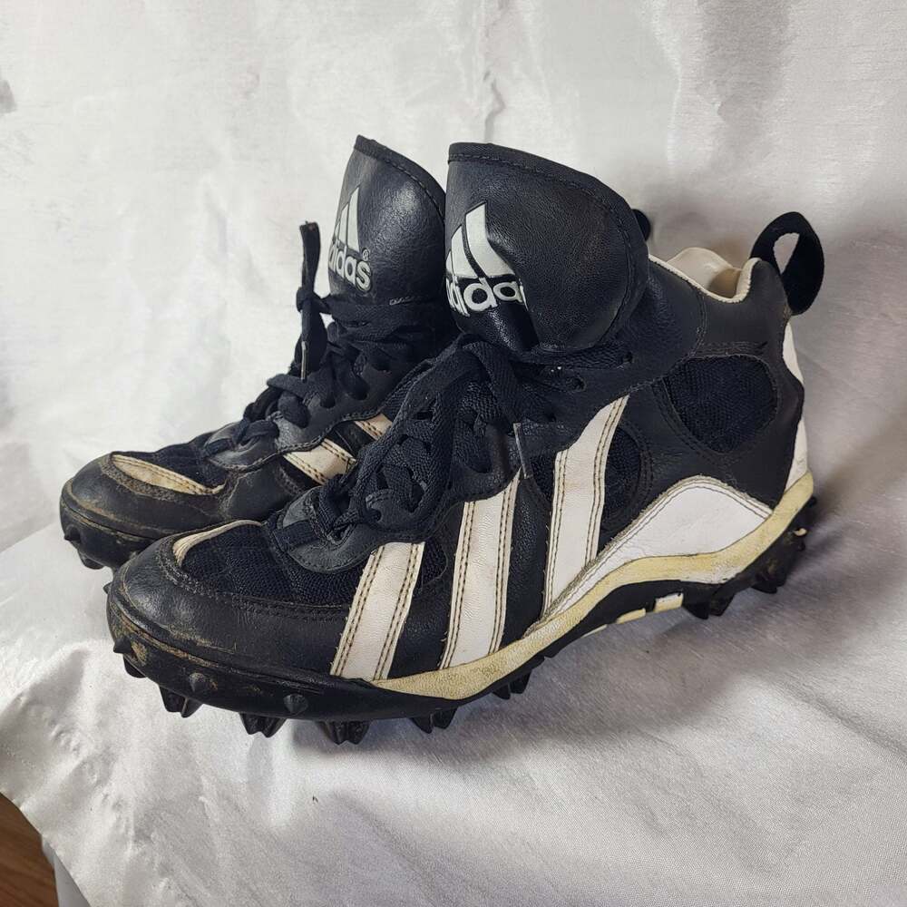Adidas Power Mid OS Vintage Black and White Football Cleats Men's Size 8